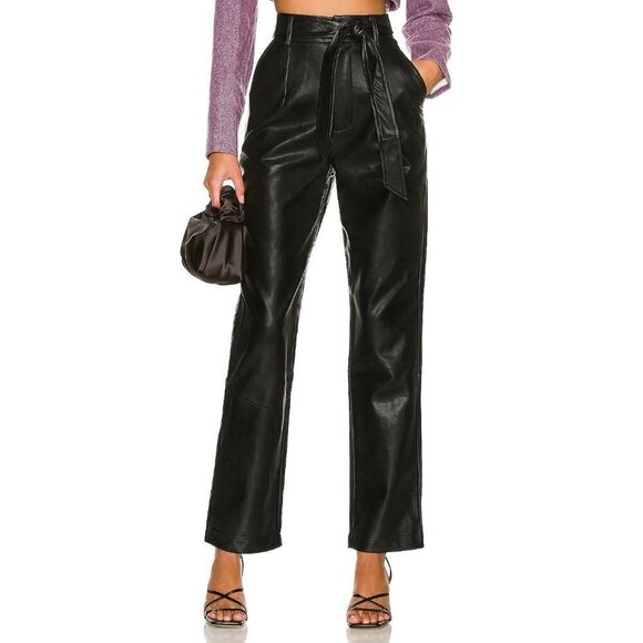 More to Come Alani Faux Leather  Pant Black Women's Size Large - Picture 1 of 9
